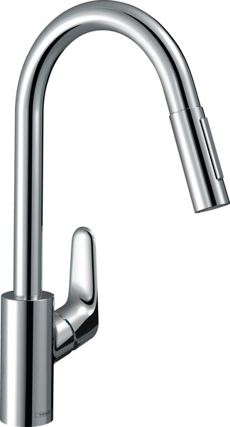 hansgrohe Focus M41 Einhebel-Küchenmischer 240, Eco, 2 Strahlarten, sBox, Chrom, 73895000