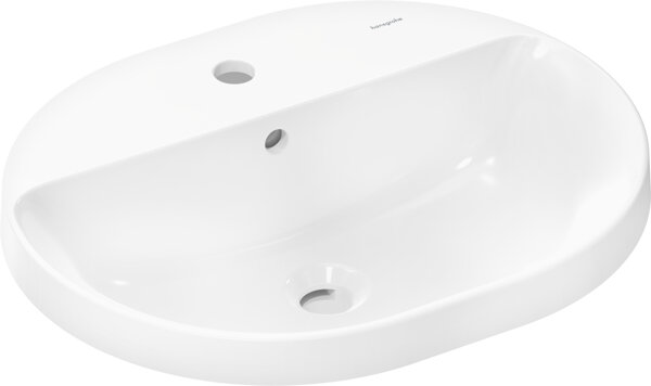 Hansgrohe Xuniva U built-in washbasin, with overflow, 1 tap hole, 550x450mm, white, 60161450