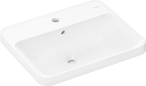 Hansgrohe Xuniva Q built-in washbasin, with overflow, 1 tap hole, 550x450mm, white, 60162450