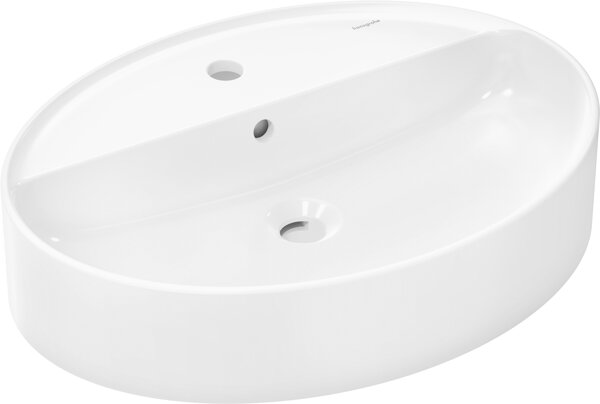 Hansgrohe Xuniva D countertop washbasin, with overflow, 1 tap hole, 600x450mm, white, 60170450