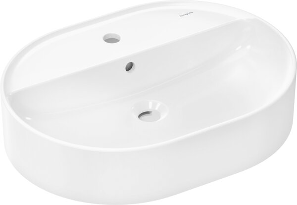 Hansgrohe Xuniva U countertop washbasin, with overflow, 1 tap hole, 600x450mm, white 60171450