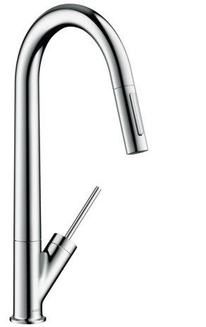 Hansgrohe AXOR Starck Einhebel-Küchenmischer, ComfortZone270, Ausziehbrause, EcoSmart, Ausladung 23...