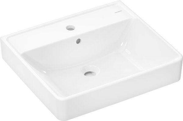 Hansgrohe Xanuia Q washbasin, 1 tap hole, with overflow, 550x480mm, white, 60132450