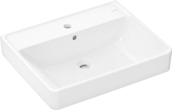 Hansgrohe Xanuia Q washbasin, 1 tap hole, with overflow, 600x480mm, white, 60133450