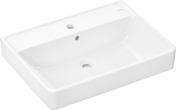 Hansgrohe Xanuia Q washbasin, 1 tap hole, with overflow, 650x480mm, white, 60134450