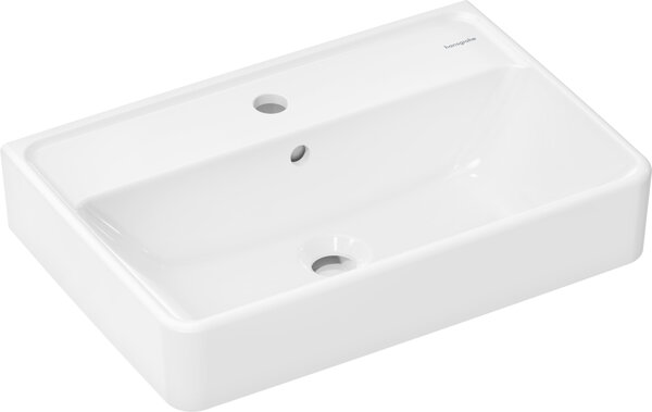 Hansgrohe Xanuia Q Compact washbasin, 1 tap hole, with overflow, 550x370mm, white, 60209450