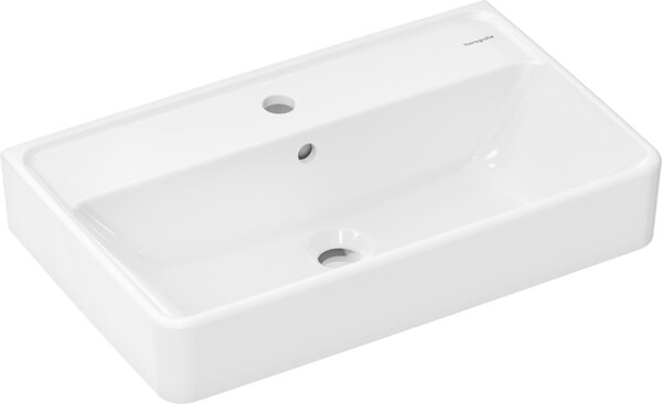 Hansgrohe Xanuia Q Compact washbasin, 1 tap hole, with overflow, 600x370mm, white, 60213450