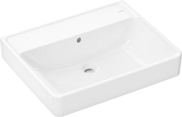 Hansgrohe Xanuia Q countertop washbasin, without tap hole, with overflow, polished, 600x480mm, white...