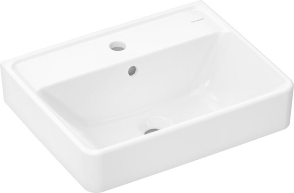 Hansgrohe Xanuia Q wash hand basin, 1 tap hole, with overflow, 500x390mm, white, SmartClean, 61008450