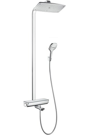 Hansgrohe Raindance E Showerpipe 360 1jet, with bath thermostat, shower bar 1400mm, 3 consumers, 27113