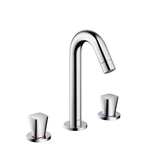 Hansgrohe Logis 3-hole basin mixer, ComfortZone150, pop-up waste, 109mm projection, chrome, 71133000