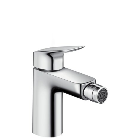 Hansgrohe Logis bidet mixer, ComfortZone100, pop-up waste, 119mm projection, 71200