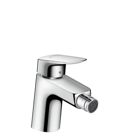 Hansgrohe Logis bidet mixer, ComfortZone70, pop-up waste, 119mm projection, 71204