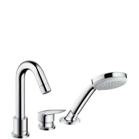 Hansgrohe Logis 3-hole bath rim mixer, for Secuflex, projection 111mm, 2 consumers, chrome, 71310000