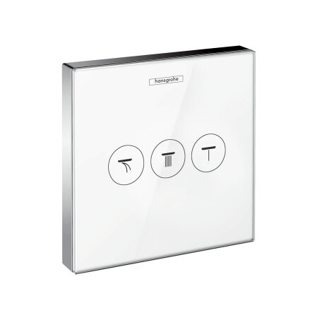 Hansgrohe ShowerSelect valve, glass, concealed, for 3 consumers, chrome/white, 15736400