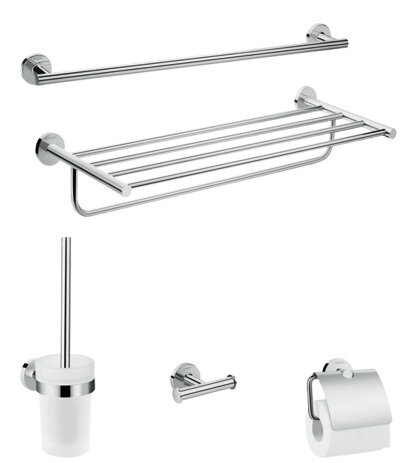 Hansgrohe Logis universal bathroom accessory sets, 5-piece, chrome, 41728000