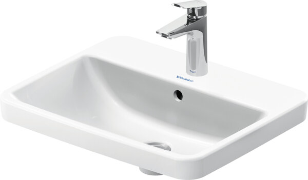 Duravit No.1 built-in washbasin, 1 tap hole, with overflow, 550x435mm, polished underside, white, 03...