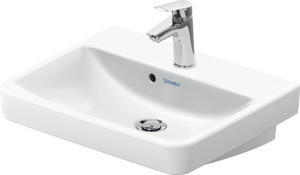 Duravit No.1 wash hand basin, with tap hole, with overflow, 500x400, glazed underside, white, 074350...