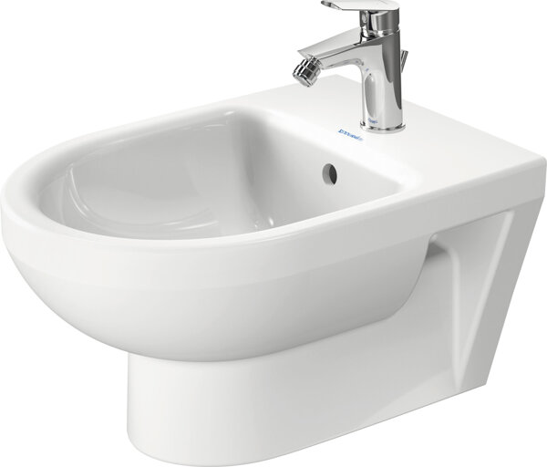 Duravit No.1 wall-mounted bidet, with overflow, 1 tap hole, 370x540mm, white, 2279150000