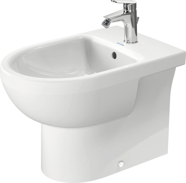 Duravit No.1 floor-standing bidet, with overflow, 1 tap hole, 365x570mm, back to wall, white, 2296100000