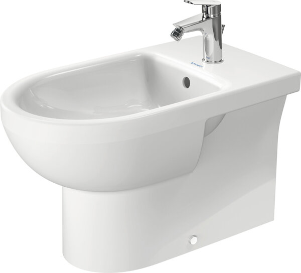 Duravit No.1 floor-standing bidet, with overflow, 1 tap hole, 365x650mm, back to wall, white, 2297100000