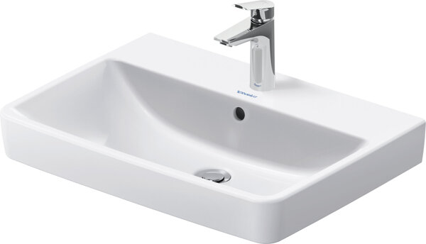 Duravit No.1 washbasin, 1 tap hole, with overflow, 650x460mm, glazed underside, 2375650000