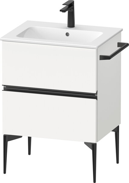 Duravit Sivida vanity unit, 2 drawers, handle strip diamond black matt, 610x477x591mm, for ME by Starck, SV46430BD