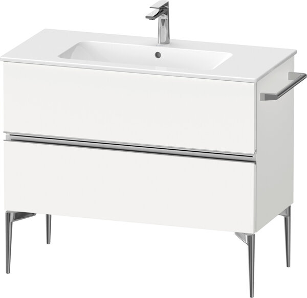 Duravit Sivida vanity unit, 2 drawers, chrome handle strip, 1010x477x591mm, for ME by Starck , SV4645010