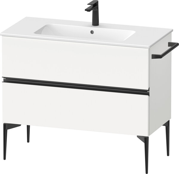 Duravit Sivida vanity unit, 2 drawers, handle strip diamond black matt, 1010x477x591mm, for ME by Starck, SV46450BD