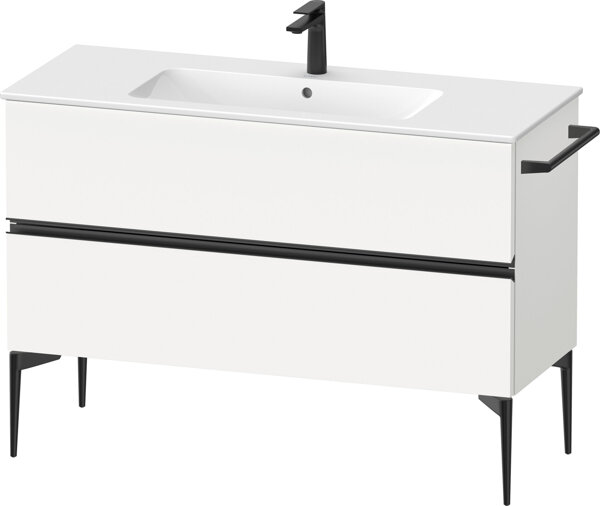 Duravit Sivida vanity unit, 2 drawers, handle strip diamond black matt, 1210x477x591mm, for ME by Starck, SV46460BD