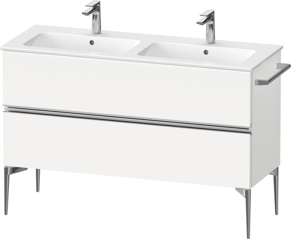 Duravit Sivida vanity unit, 2 drawers, chrome handle strip, 1280x477x591mm, for ME by Starck , SV464...