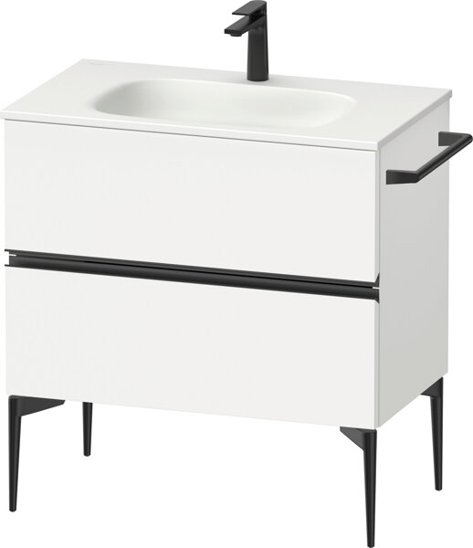 Duravit Sivida vanity unit, 2 drawers, handle strip diamond black matt, 810x477x592mm, for Sivida, S...