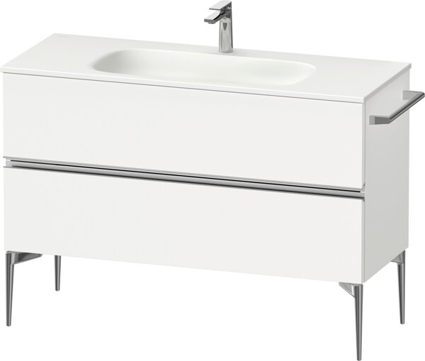 Duravit Sivida vanity unit, 2 drawers, chrome handle strip, 1210x477x592mm, for Sivida, SV4653010