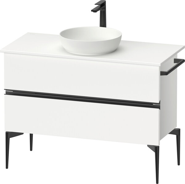 Duravit Sivida console vanity unit, 2 drawers, diamond black matt handle strip, 1045x475x548mm, SV46...