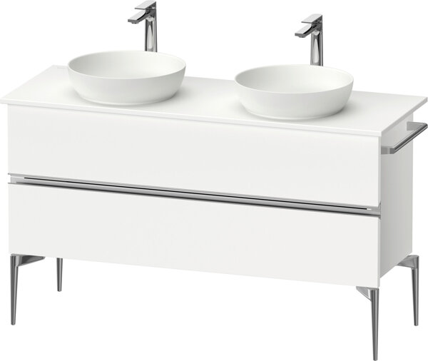 Duravit Sivida console vanity unit, 2 drawers, chrome handle strip, 1315x475x548mm, SV4661010