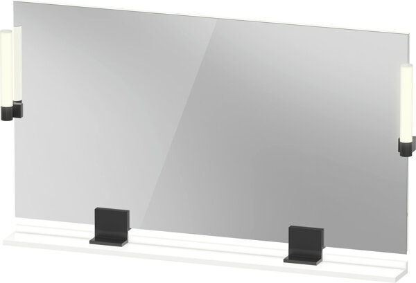 Duravit Sivida mirror, diamond black matt, 1250x36x650mm, top light, sensor switch, mains connection, SV74240BD