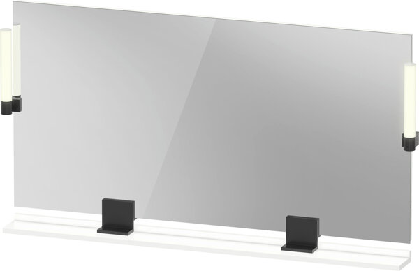 Duravit Sivida mirror, diamond black matt, 1330x36x650mm, top light, sensor switch, mains connection, SV74250BD