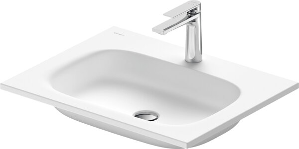 Duravit Sivida Möbelwaschtisch, 1 Hahnloch, ohne Überlauf, 620x485mm, Weiß Seidenmatt, 2650003200