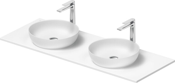 Duravit Sivida washbasin set, round, 2 washbasins, 400x400mm, incl. console 1350x500mm, 268016