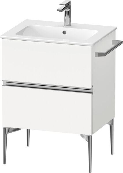 Duravit Sivida vanity unit, 2 drawers, chrome handle strip, 610x477x591mm, for ME by Starck , SV4643010