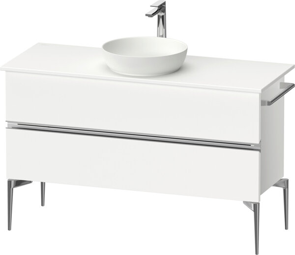 Duravit Sivida console vanity unit, 2 drawers, chrome handle strip, 1245x475x548mm, SV4660010