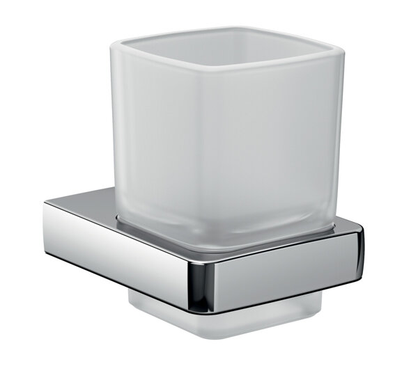 Emco trend glass holder, crystal glass satin, chrome