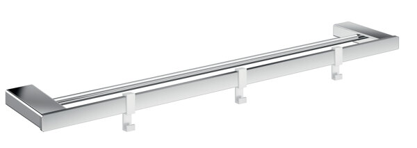 Emco loft double towel rail, chrome, 3 removable hooks, 642 mm