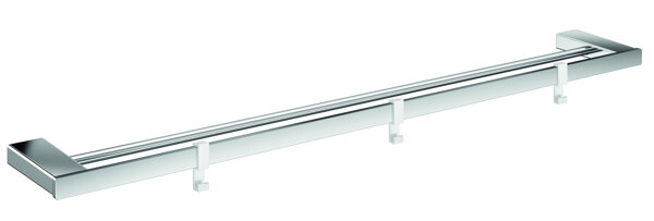 Emco loft double towel rail, chrome, 3 removable hooks, 842 mm