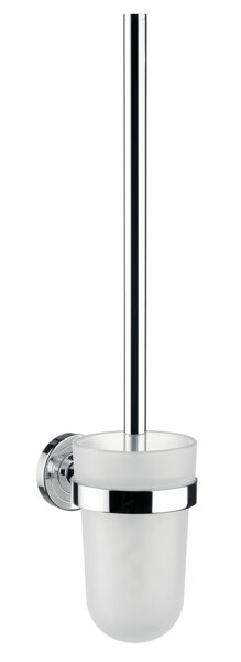 Emco polo toilet brush set, satin crystal glass, chrome handle, 071500100