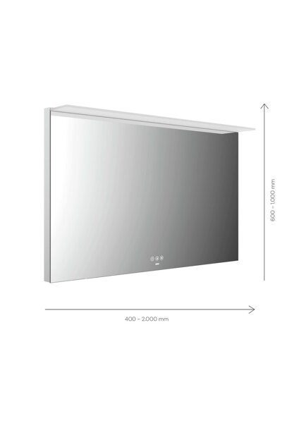 Emco MI 200+ LED-Lichtspiegel, mit Lichtsegel, Touch-Bedienfeld, Breite 700mm, 1020700