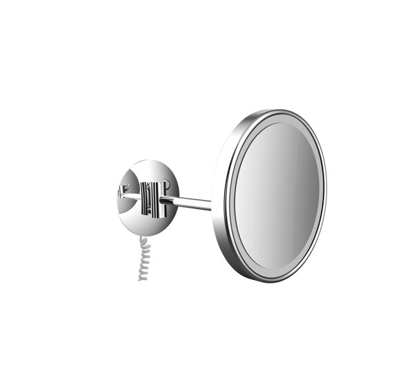 Emco LED shaving and make-up mirror, single arm, with spiral cable, round, chrome, 109406008