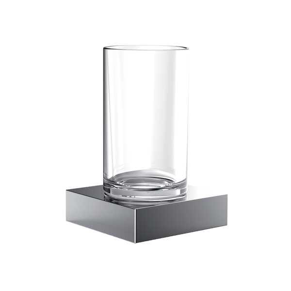 Emco liaison glass holder, wall model, crystal glass clear, chrome