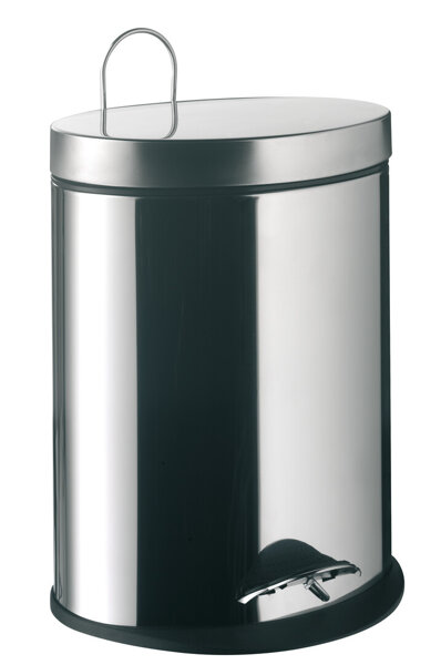 Emco system2 waste bin, lid and pedal, oval, 5l, stainless steel, 355300004