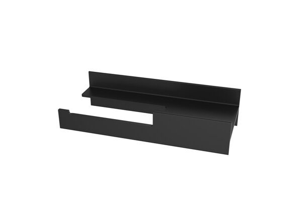 Emco aura paper holder, receptacle left, black matt, 850013401